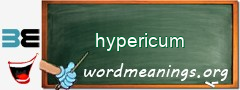 WordMeaning blackboard for hypericum